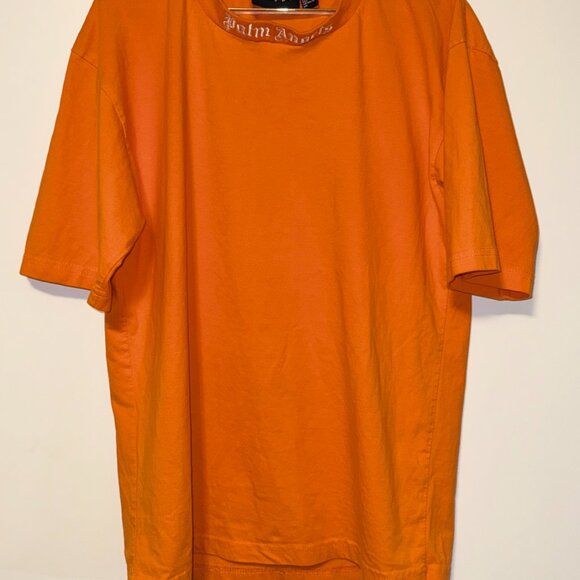 Palm Angels Orange Logo Mens T-Shirt – Size Medium, Like New - Picture 9 of 9